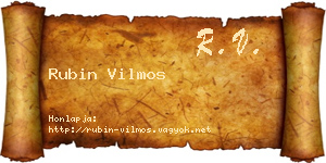 Rubin Vilmos névjegykártya